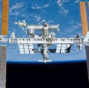 Aerospace international space station with earth in background